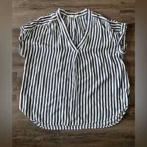 Workshop Republic Clothing Navy and White Striped Blouse